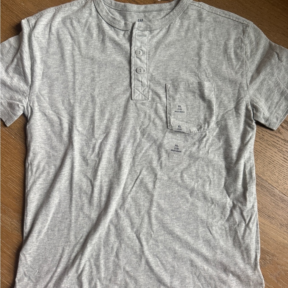 GAP Gray Kids Short Sleeve Henley